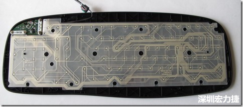 現(xiàn)在的電腦鍵盤(pán)拆開(kāi)被蓋后就只看到一片約5mmx3mm的電路板及兩片取代原本電路板的PTF。