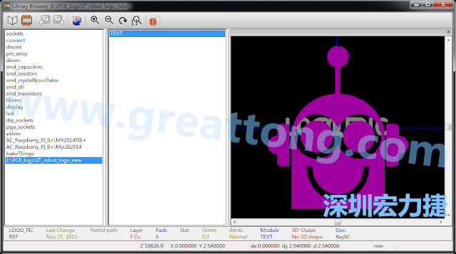 目前這個Library IT_robot_logo_new.mod 只有一個footprint。如何增加更多footprint 到這個library 中呢?