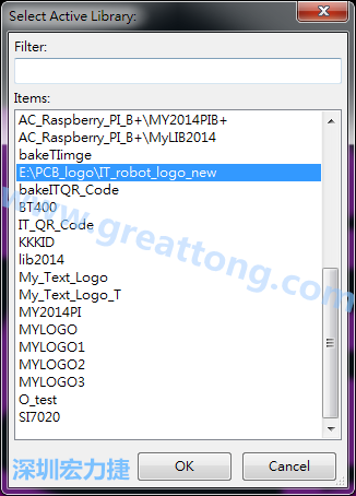 若要存到另外一個library 里， 要點選在File->Current library 重新再選擇Active Library， 就可以點選 File->Save Module in Acitve library 