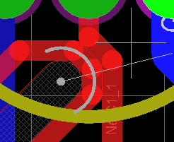 圖28 雙層手動(dòng)布線?使用Shift +SPACEBAR來選擇各種線的角度模式。